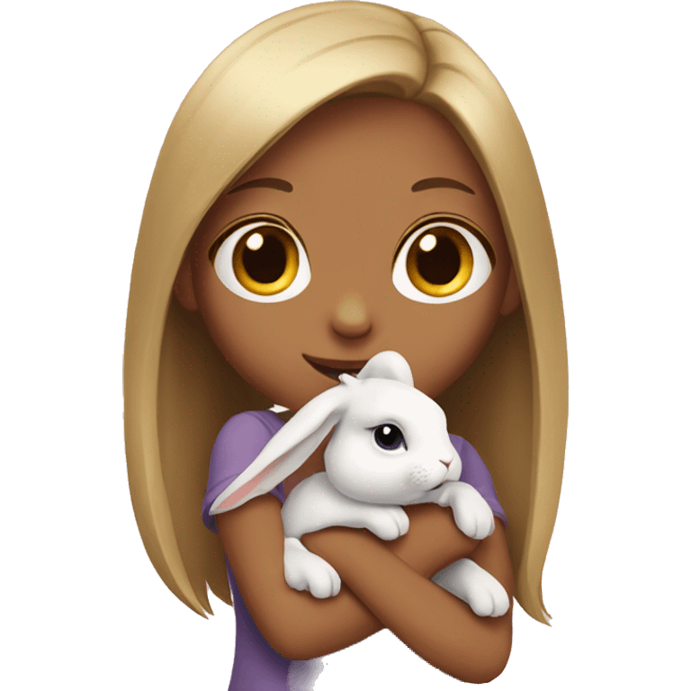 Rabbit with girl emoji