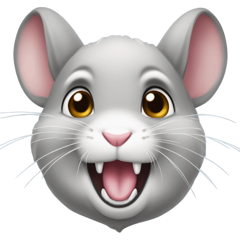 A chinchilla with its mouth open, like the PogChamp emote. emoji