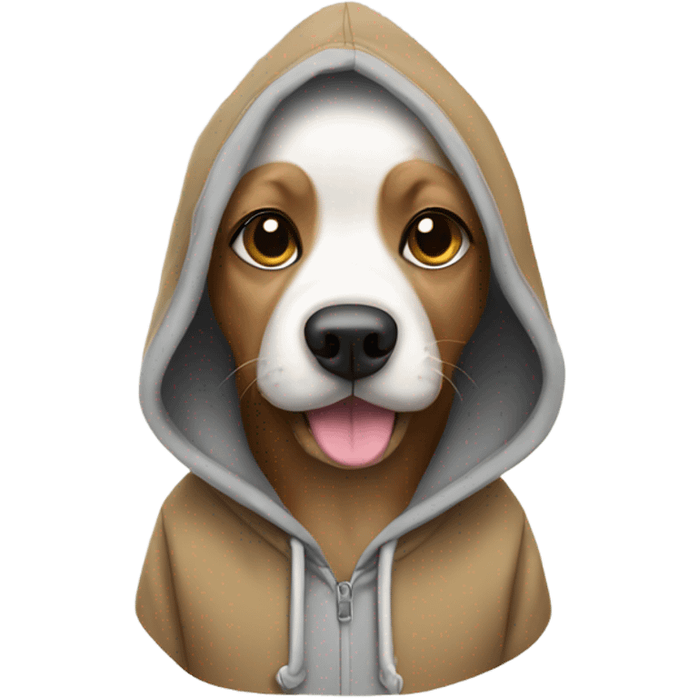 Dog wearing hoodie emoji