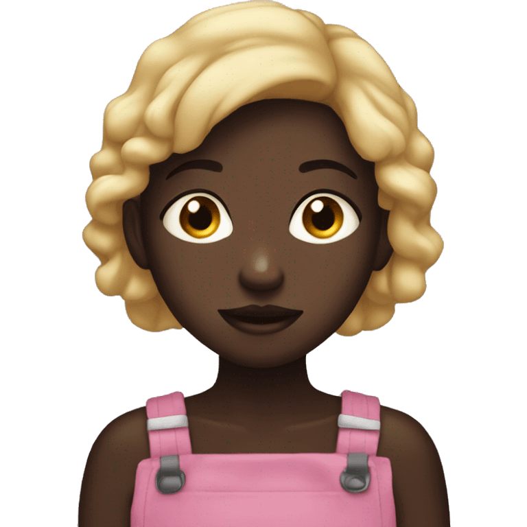 a really dark skinned girl who is stuffing her face with food emoji