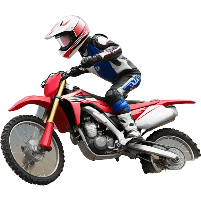 Honda and yamaha dirt bike wheeling together emoji