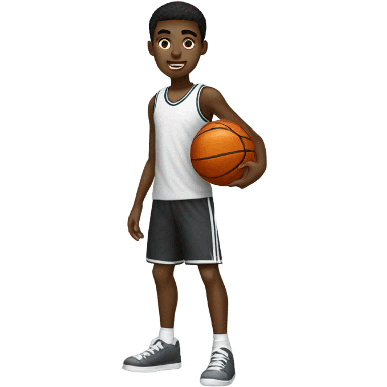 black teenage boy playing basketball  emoji