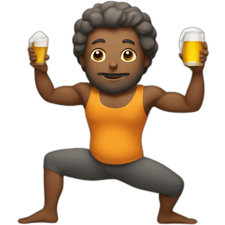 Yoga qui boit de la bière emoji