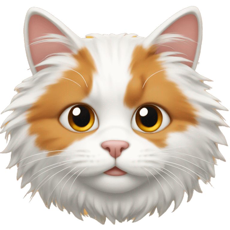 Fluffy orange and white cat  emoji