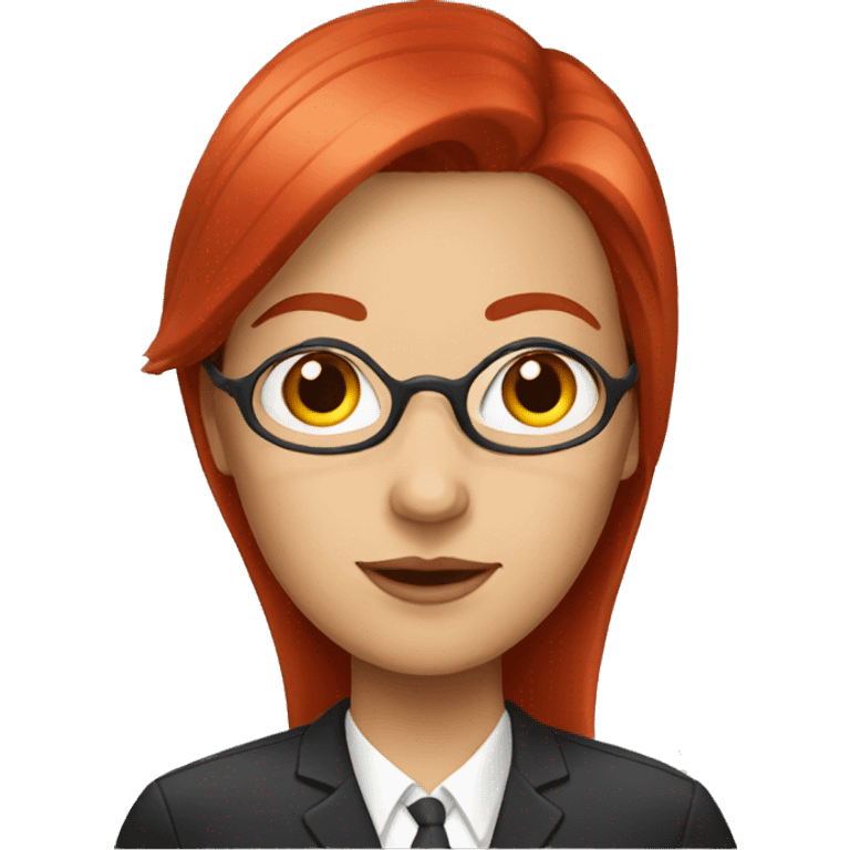 white lawyer woman with red straight hair  emoji