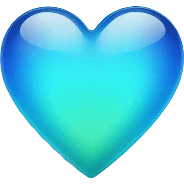 Blue and mint gradient shiny glass heart emoji