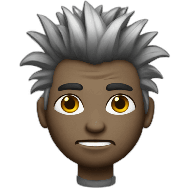 Punk gótica con pelo de pelo con coleta emoji