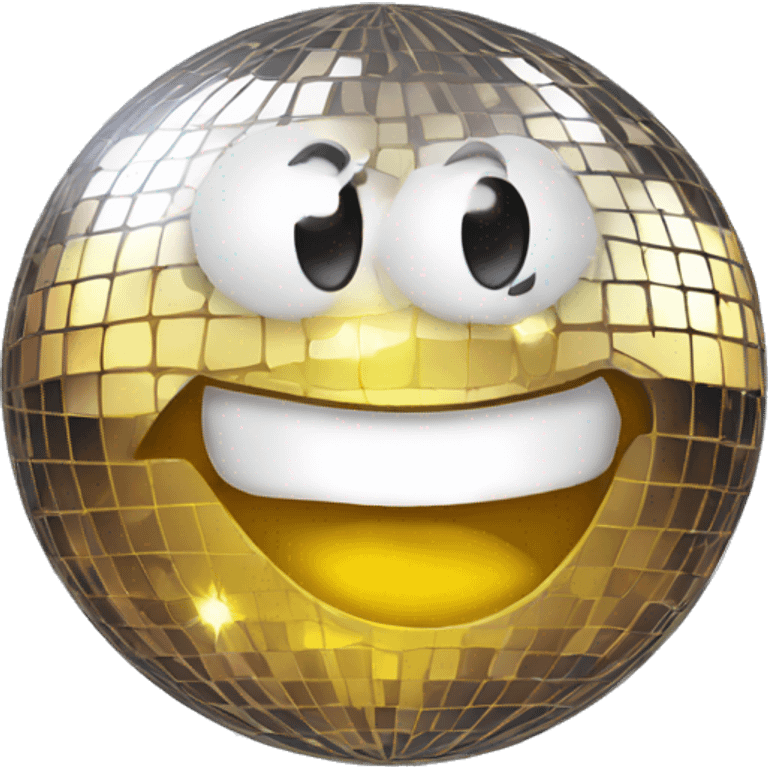 disco ball with exciting face expreesion emoji