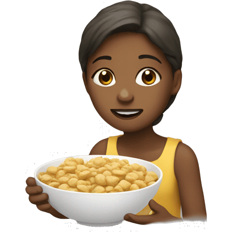 Girl eating cereal  emoji