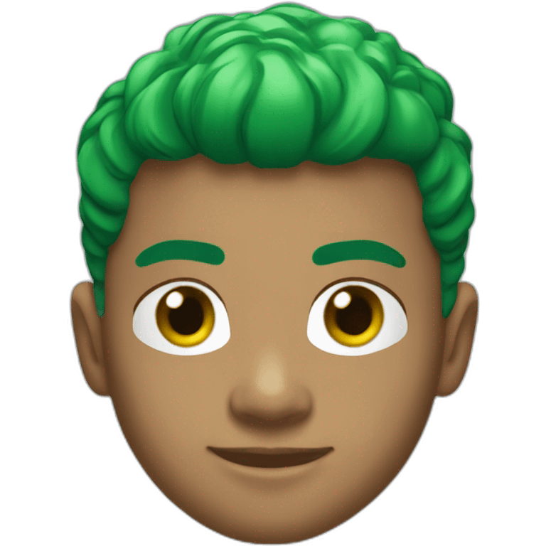 kylian mbappé with green hair emoji