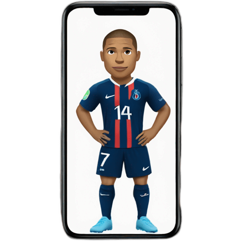 mbappe with an iphone emoji