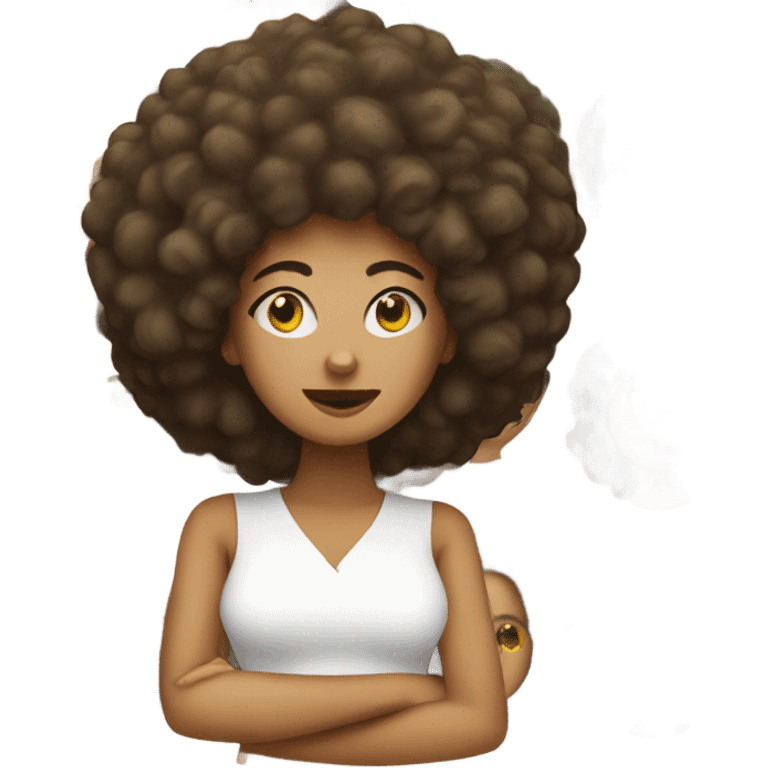 Women with Afro  emoji