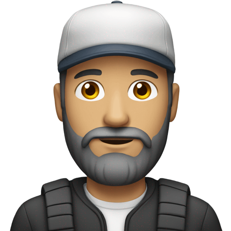 White man man with beard and cap emoji