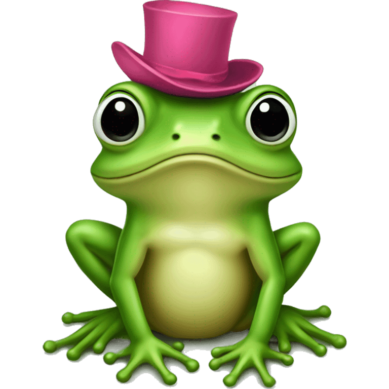 A coquett frog with bow emoji