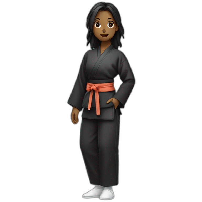 jeune femme noire claire en tenue d'aikido emoji