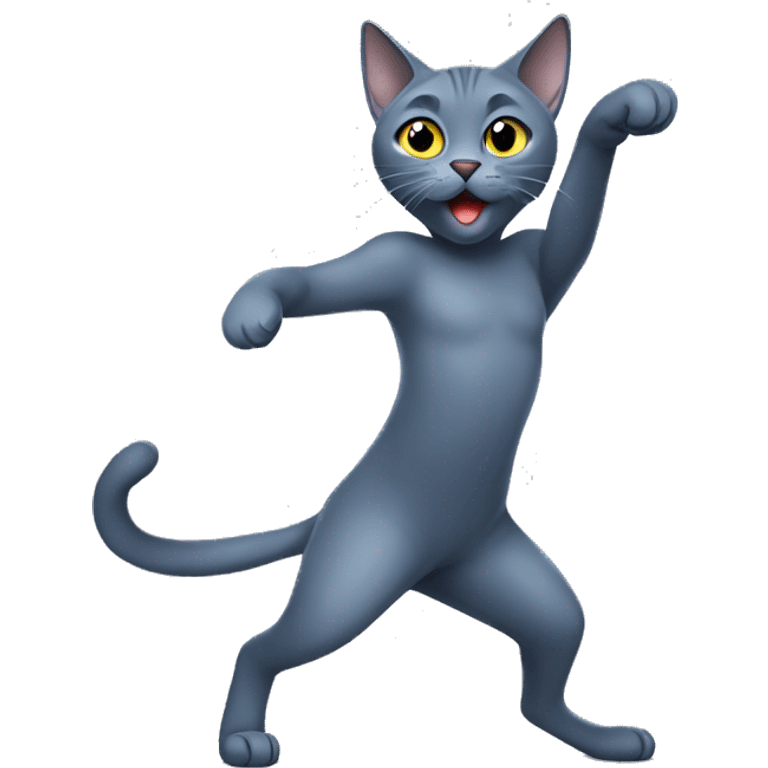 Russian blue cat twerking emoji