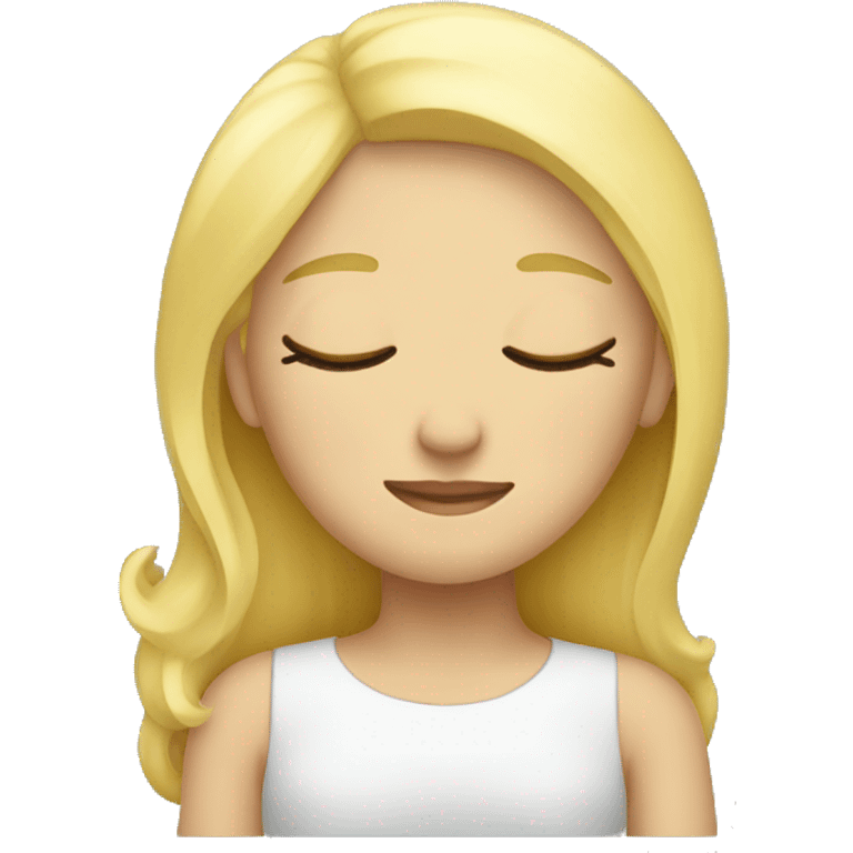 Blonde girl sleeping emoji