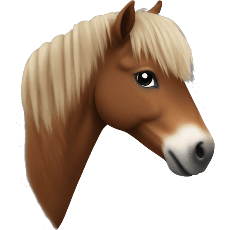 side view of a brown shetland pony emoji