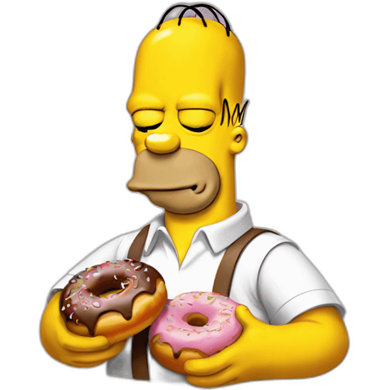 Homer simpson qui mange un donut emoji