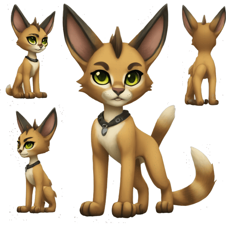 Anthro Punk Caracal Full body emoji