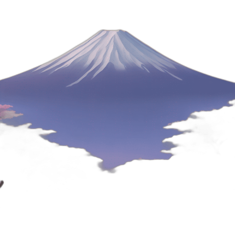 mount fuji with a face emoji