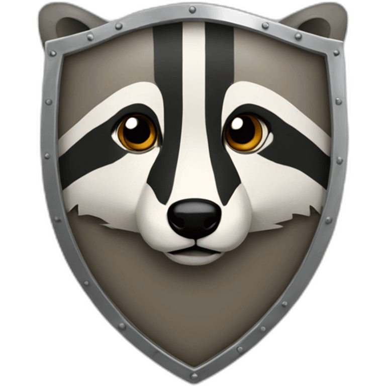 shield with raccoon head on it emoji