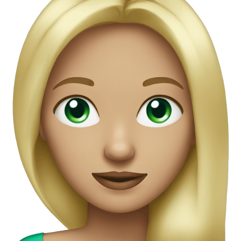 blonde woman blue green eyes emoji