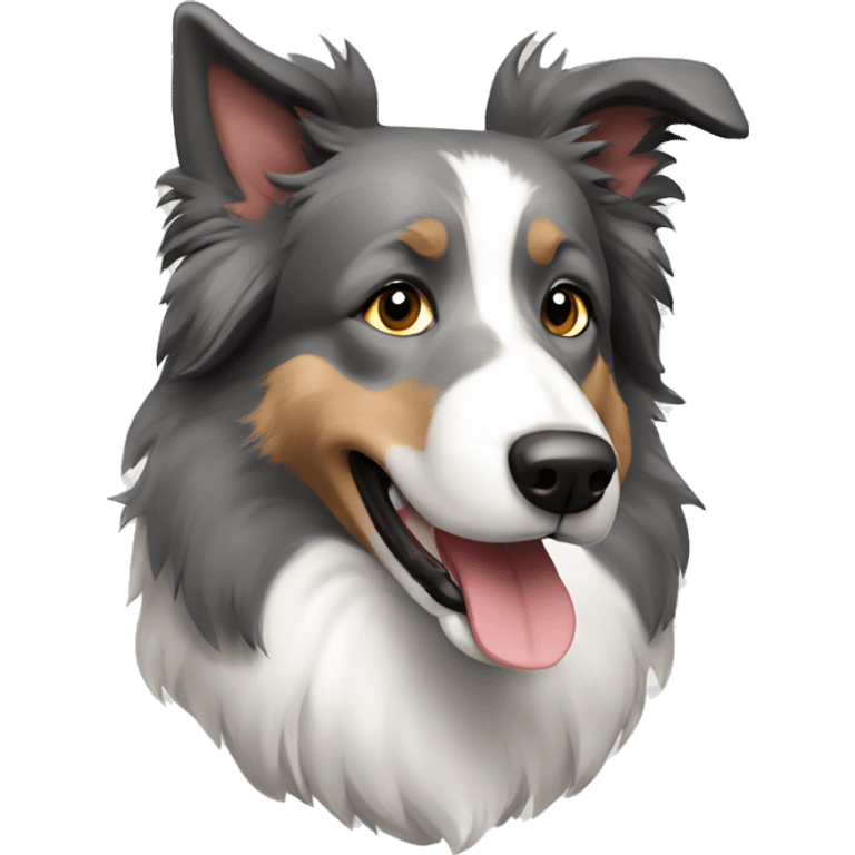 Gray rough border collie emoji