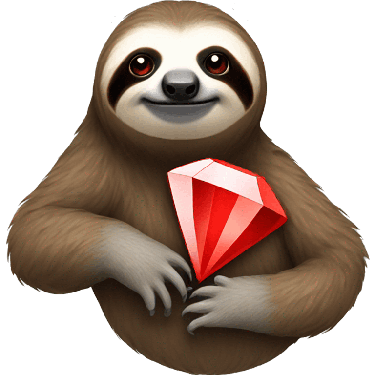 Sloth with a red diamond emoji