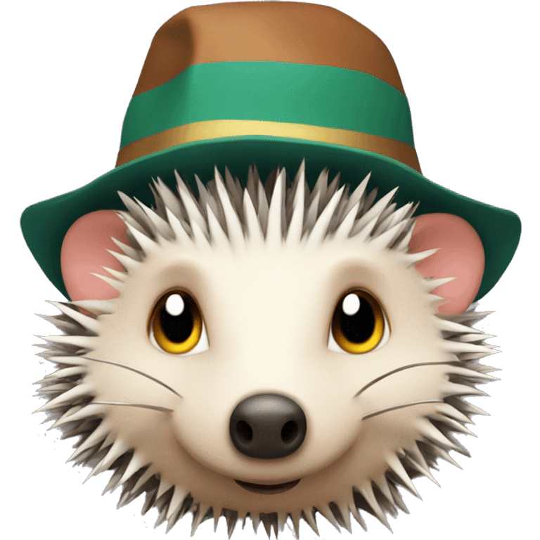 A hedgehog with cristmax hat emoji