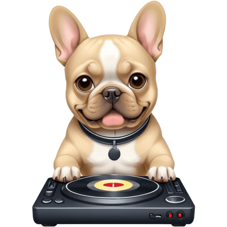 een franse bulldog DJ emoji