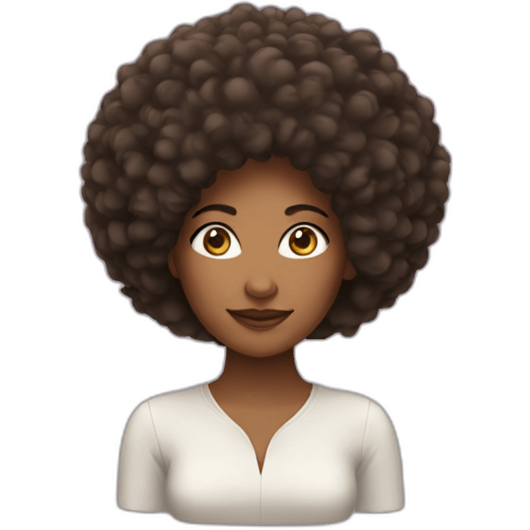 Woman with afro emoji