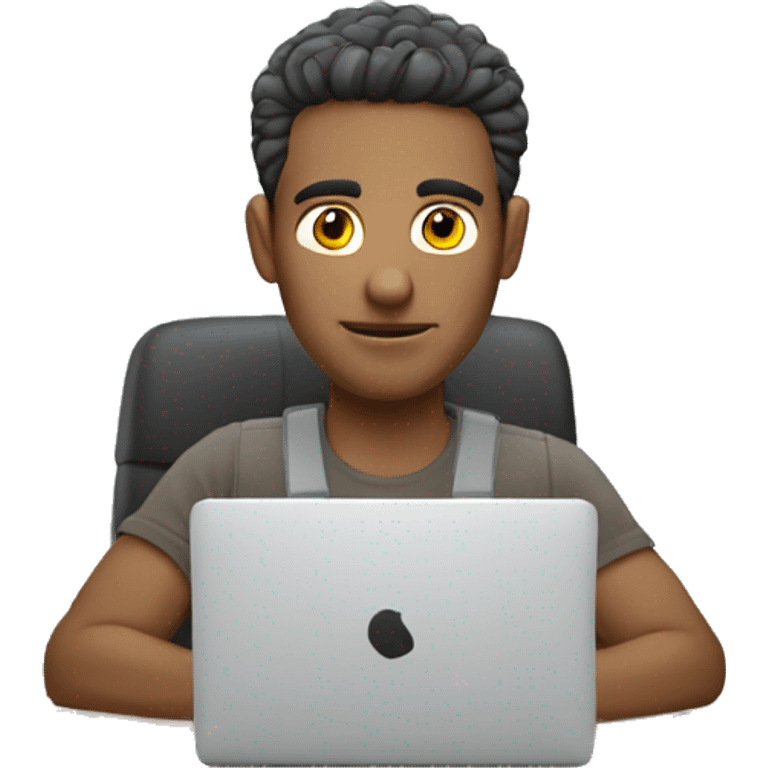 Australian male working on desktop   emoji