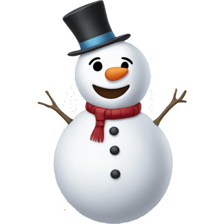 Snowman being made emoji