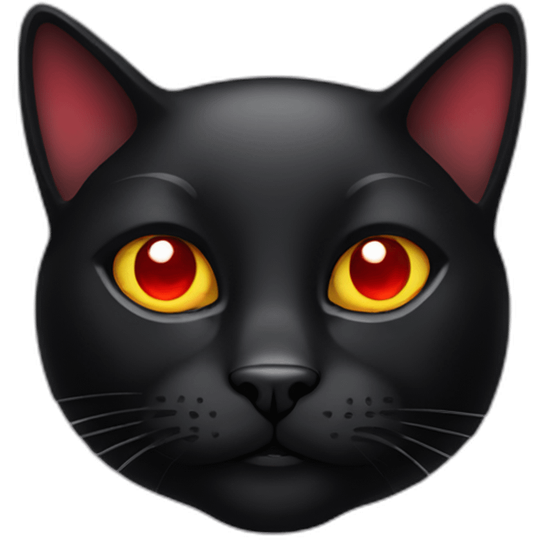 black cat with red eyes emoji