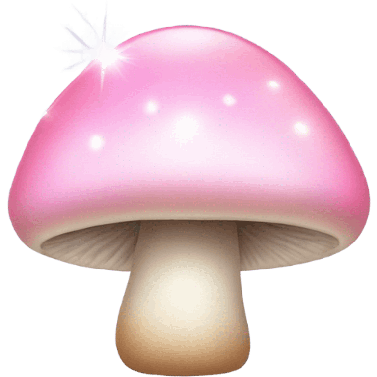 Light pastel pink mushroom with sparkles emoji