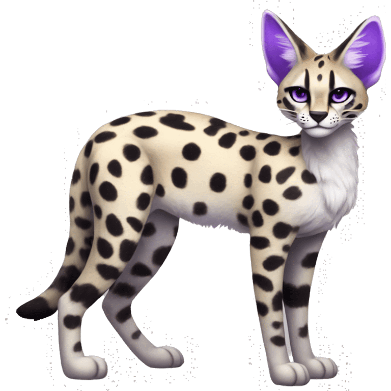 Kawaii Epic Edgy Black Purple White ethereal Serval-Fionbri-Vernid full body emoji