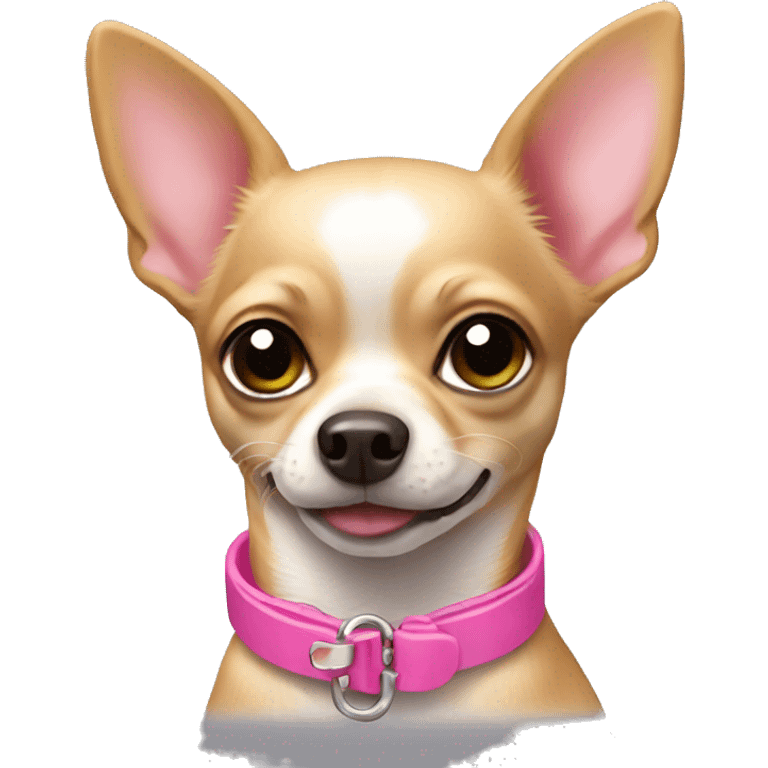 chihuahua with pink collar  emoji