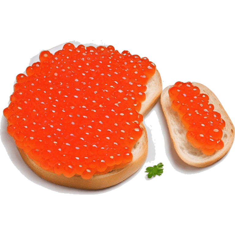 Red caviar on sourdough bread Russian style appetizer  emoji