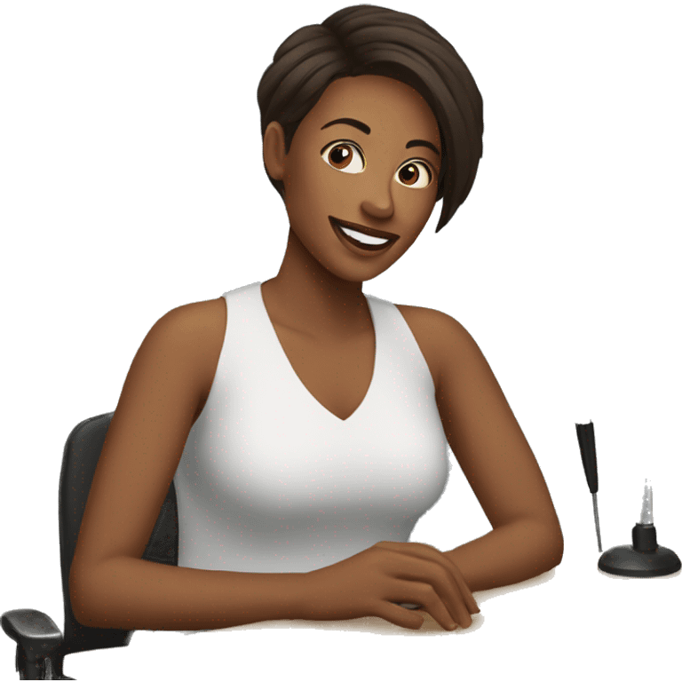 woman podcaster interview for radio podcast emoji