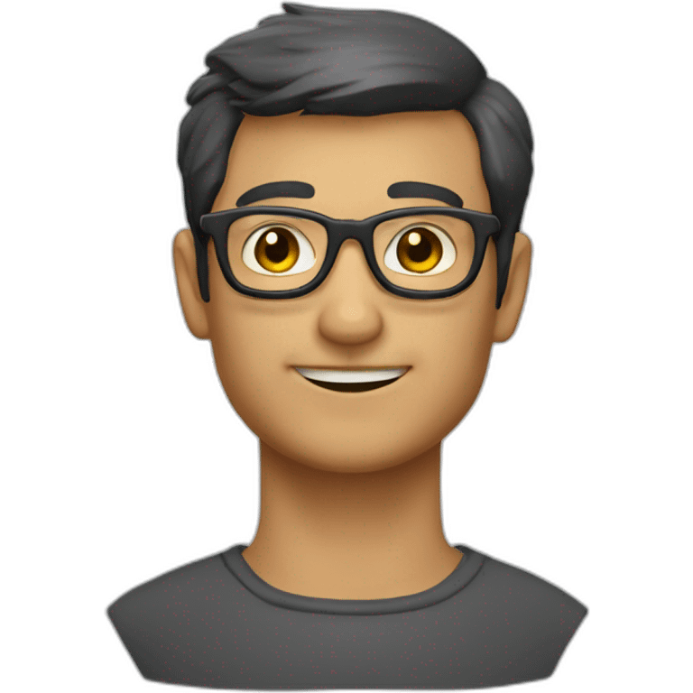 Homme chauve avec lunette emoji