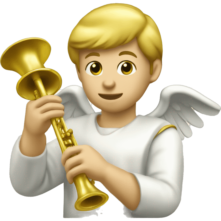 Golden LDS Mormon Angel Moroni blowing horn emoji