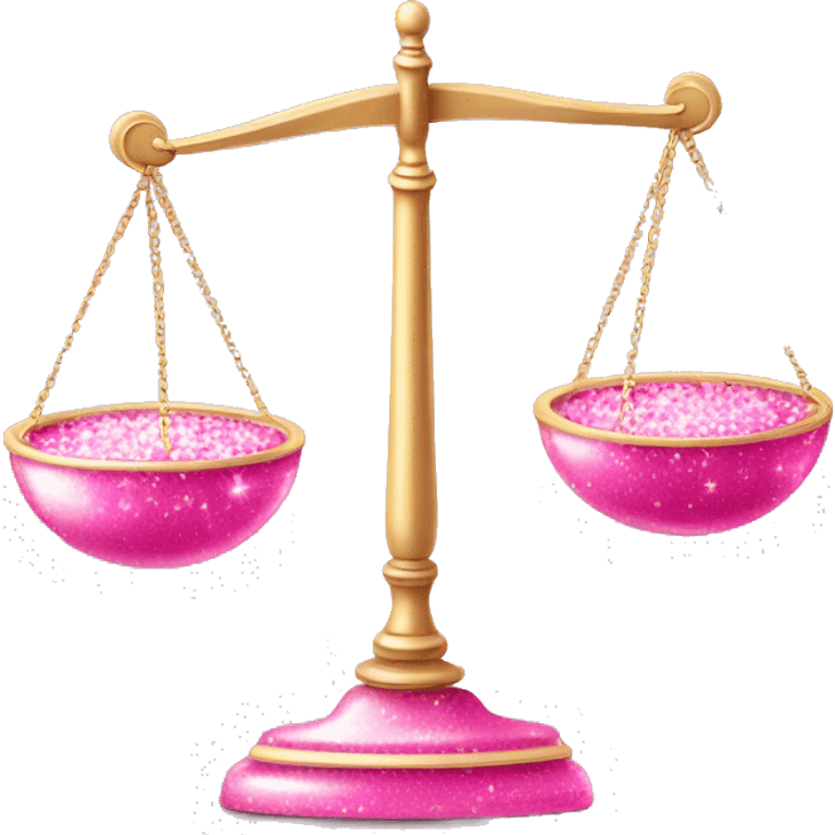 Pink balance scale with sparkles emoji