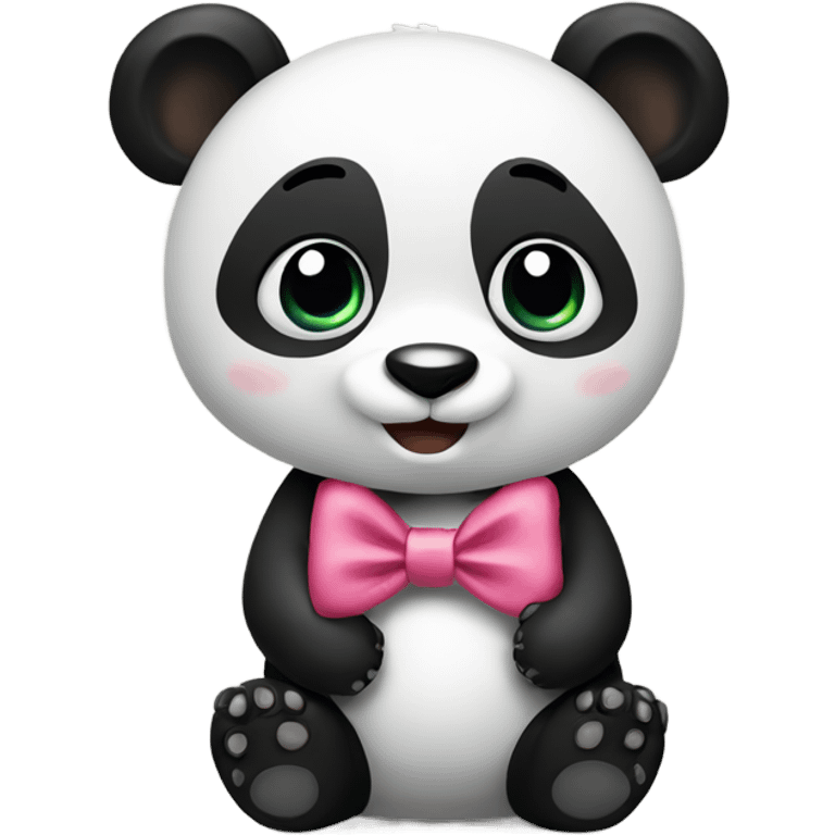 Panda bear with a bow emoji