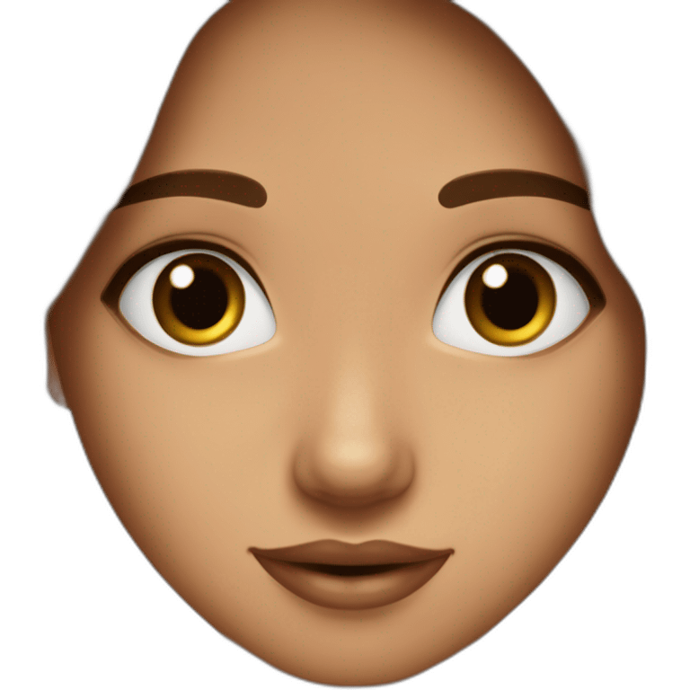 Joven de cabello marron oscuro ojos marrones donriente emoji