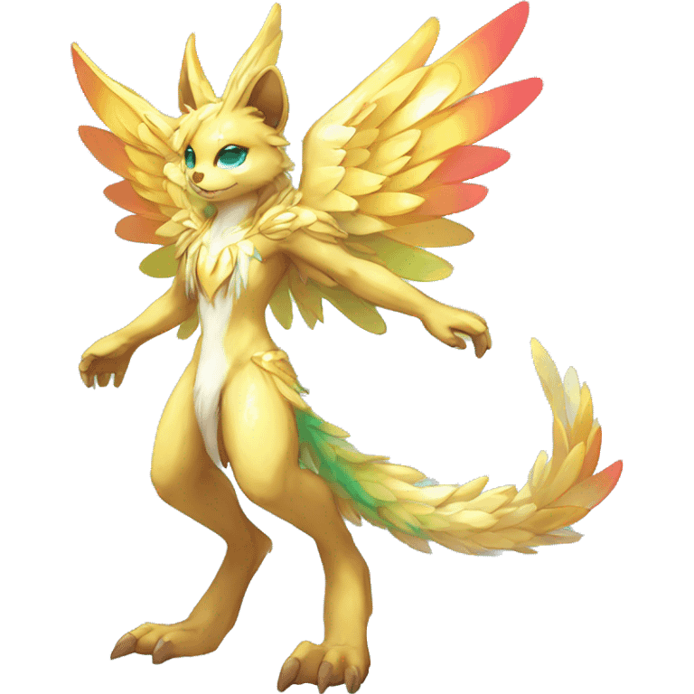 Anthro Sona Colorful Godly Celestial Shiny Fakemon Fantasy Creature Full Body emoji