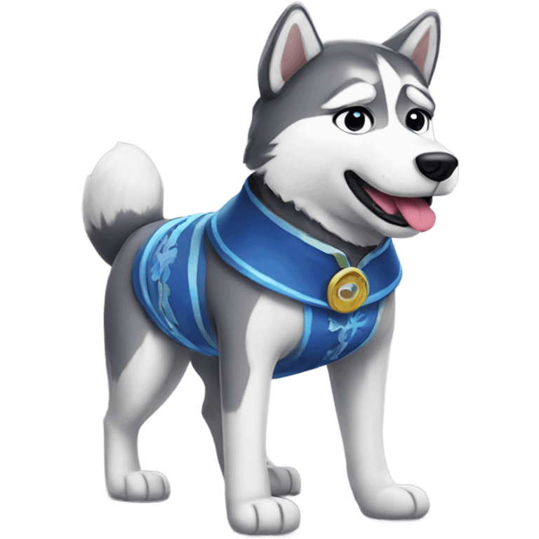 Husky in a costume  emoji