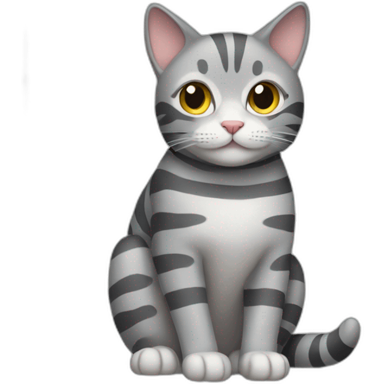 grey cat with stripes emoji