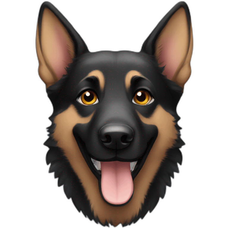 happy dark German Shepherd emoji