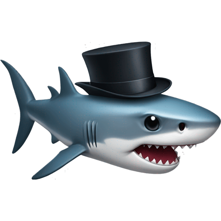 shark with tophat emoji